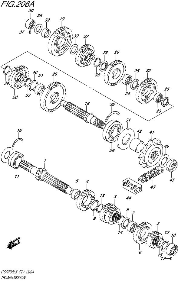 TRANSMISSION POUR SUZUKI GSRGSR750UE L5 2015