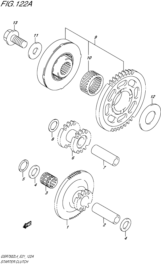 ROUE LIBRE DE DEMARREUR POUR GSR 750 GSR750ZA L4 2014