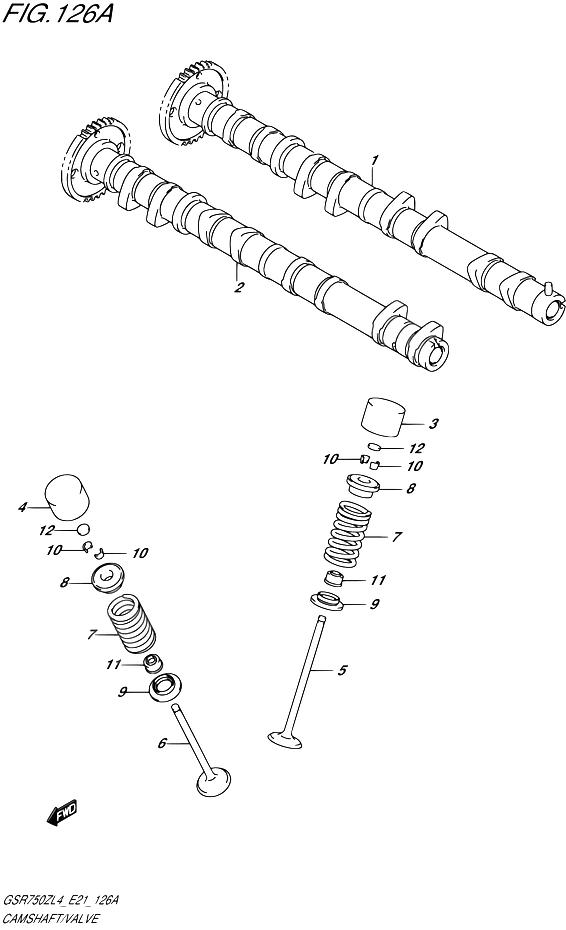 ARBRE A CAME VALVE POUR GSR 750 GSR750ZA L4 2014