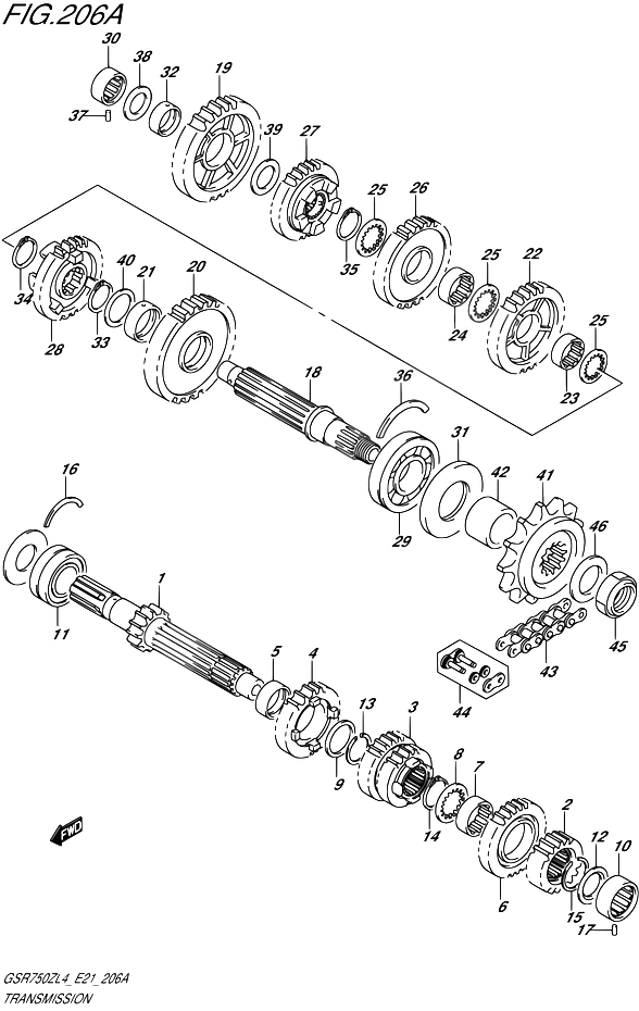 TRANSMISSION POUR GSR 750 GSR750ZA L4 2014