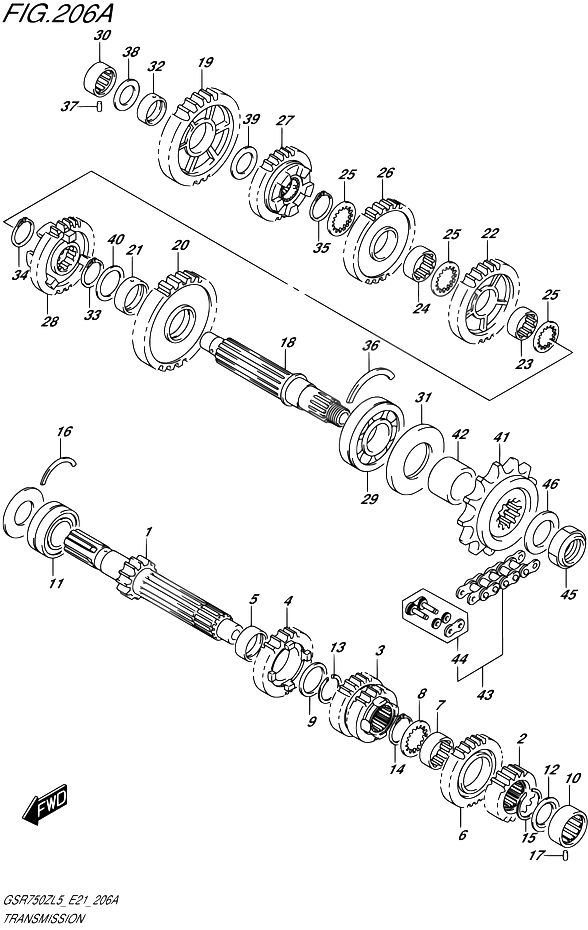 TRANSMISSION POUR GSR 750 GSR750ZA L5 2015