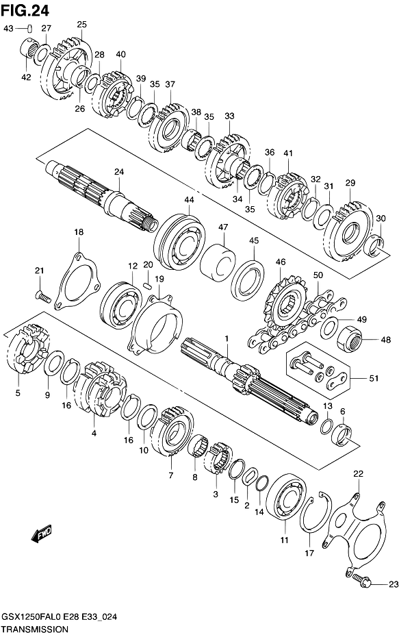 TRANSMISSION POUR SUZUKI GSX FGSX1250FA L0 2010