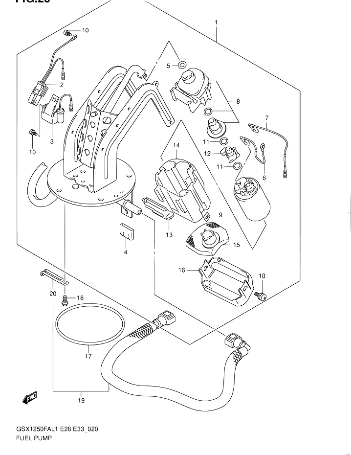 POMPE A ESSENCE POUR SUZUKI GSX FGSX1250FA L1 2011