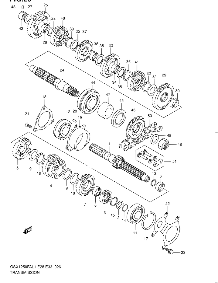 TRANSMISSION POUR SUZUKI GSX FGSX1250FA L1 2011