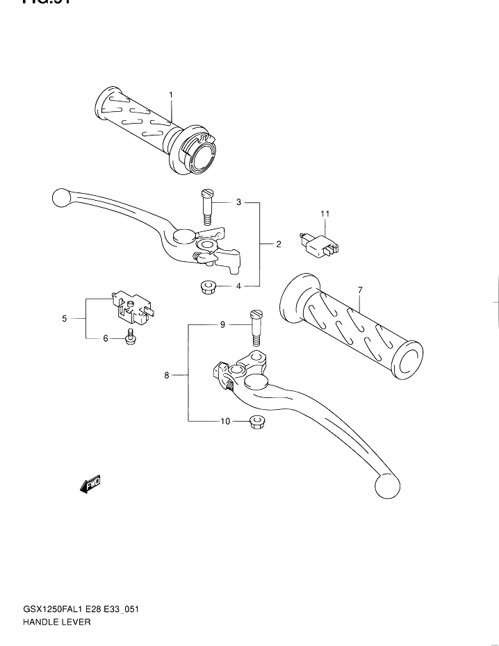 ENSEMBLE LEVIERS POIGNEES POUR SUZUKI GSX FGSX1250FA L1 2011