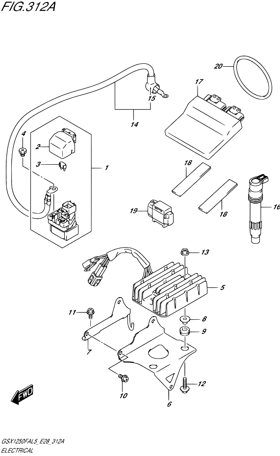 PARTIE ELECTRIQUE POUR SUZUKI GSX FGSX1250FA L5 1992