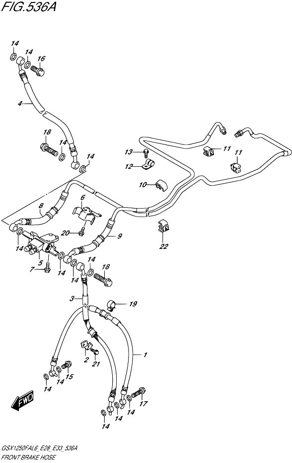 DURITE DE FREIN AVANT POUR SUZUKI GSX FGSX1250FA L6 2016