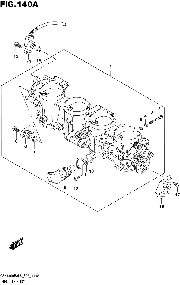 CORPS DE PAPILLON POUR HAYABUSA 1300 ABSGSX1300RA L5 2015