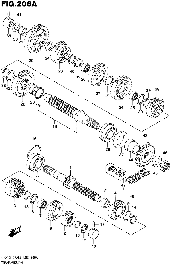 TRANSMISSION POUR HAYABUSA 1300 ABSGSX1300RA L7 2017