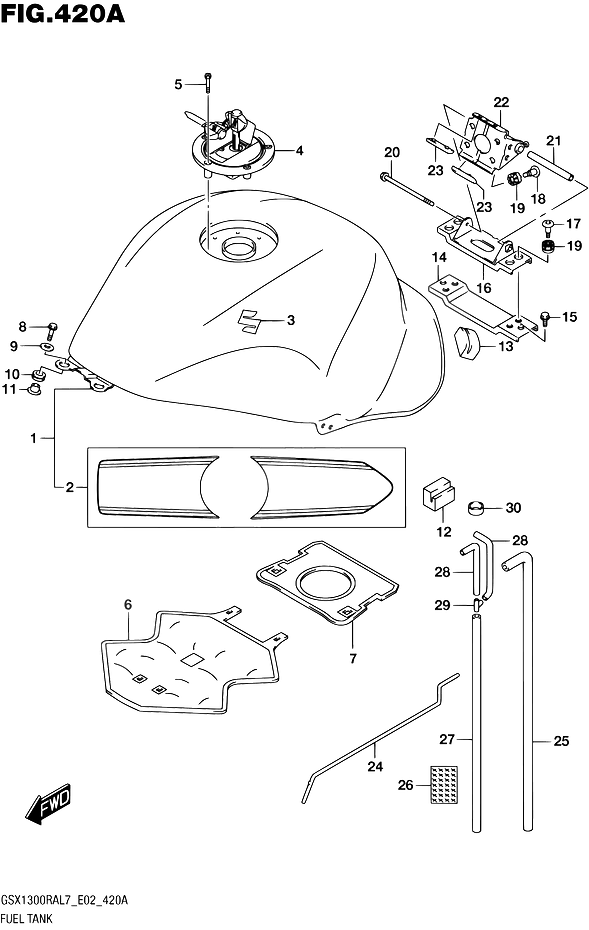 RESERVOIR DESSENCE POUR HAYABUSA 1300 ABSGSX1300RA L7 2017