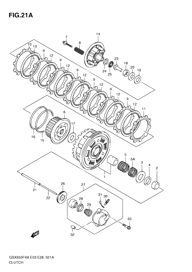 EMBRAYAGE POUR SUZUKI GSX FGSX650F L0  2010