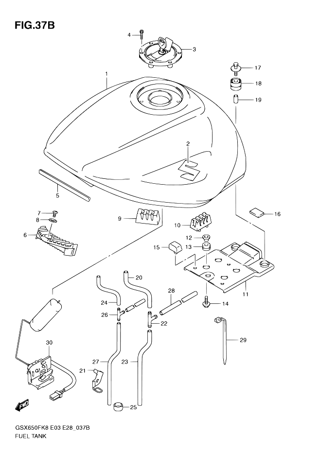 RESERVOIR DESSENCE POUR SUZUKI GSX FGSX650F L0 2010