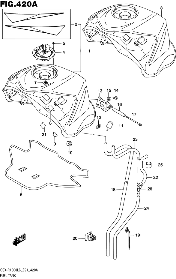 RESERVOIR DESSENCE POUR SUZUKI GSX RGSX R1000AUF L6 2016