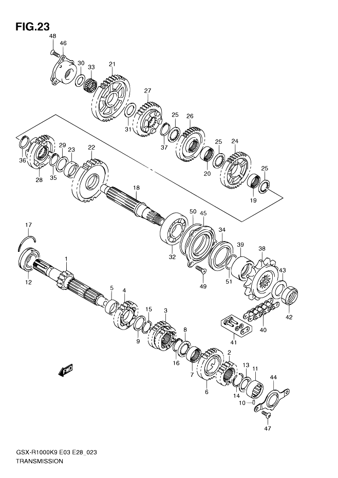 TRANSMISSION POUR SUZUKI GSX RGSX R1000 L0  GSX R1000Z L0  2010