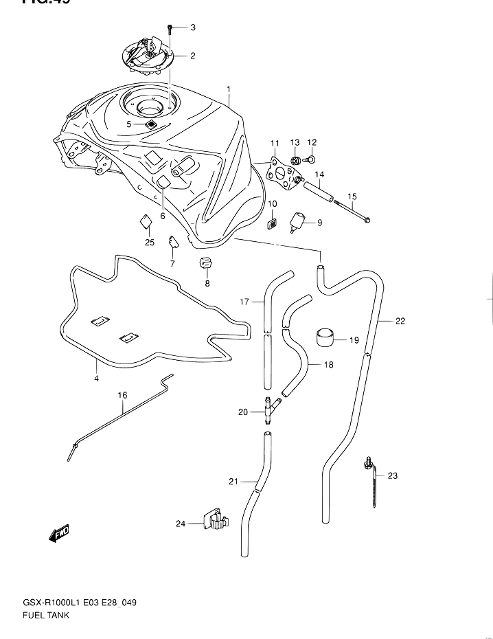 RESERVOIR DESSENCE POUR SUZUKI GSX RGSX R1000 L1 2011