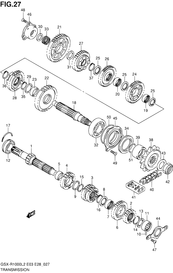 TRANSMISSION POUR SUZUKI GSX RGSX R1000 L2  2012