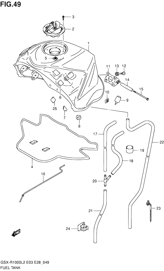 RESERVOIR DESSENCE POUR SUZUKI GSX RGSX R1000 L2 2012