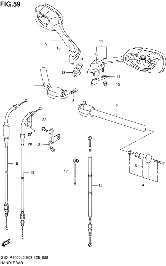 GUIDON POUR SUZUKI GSX RGSX R1000 L2 2012
