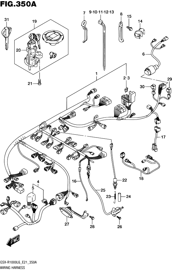 FAISCEAU ELECTRIQUE POUR SUZUKI GSX RGSX R1000UF L6 2016
