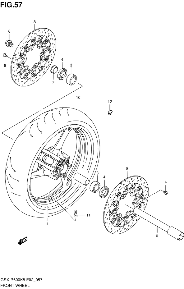 ROUE AVANT POUR GSX R 600GSX R600 L0  2010