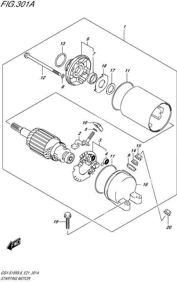 DEMARREUR POUR GSX S 1000 ABSGSX S1000A L6 2016
