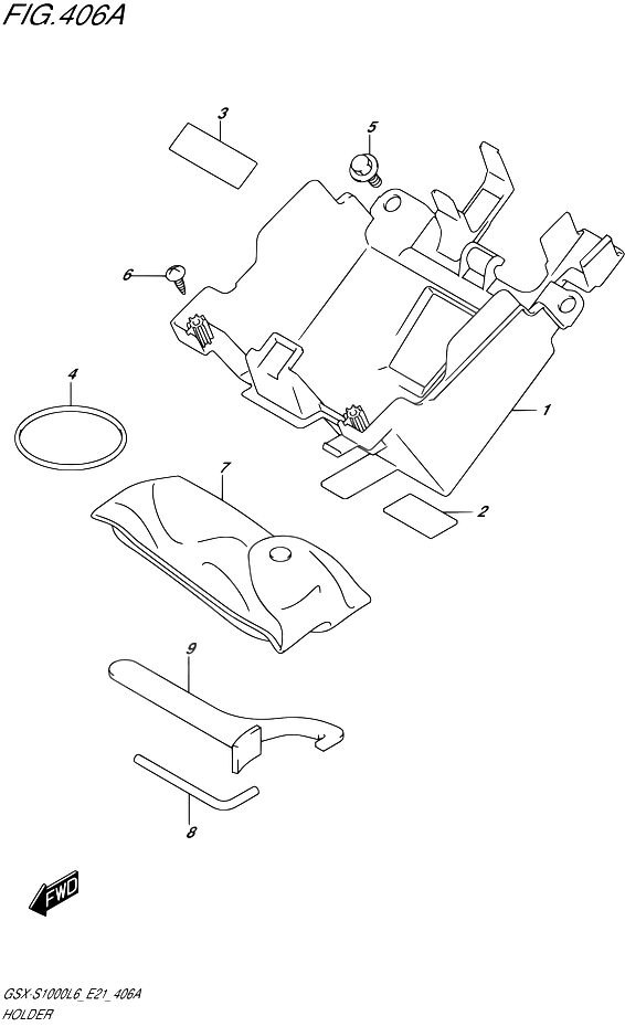 SUPPORT POUR GSX S 1000 ABSGSX S1000AUF L6 2016