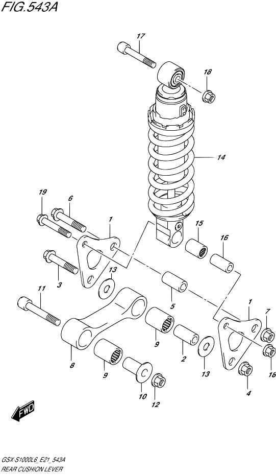 BIELLETTE DAMORTISSEUR POUR GSX S 1000 ABSGSX S1000AUF L6 2016