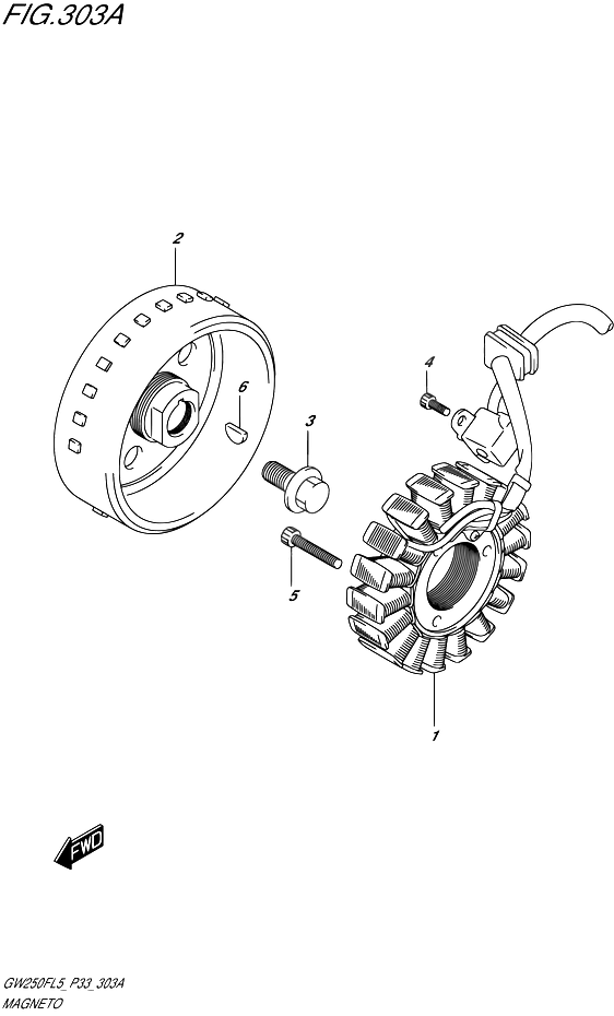 ALLUMAGE ROTOR STATOR POUR SUZUKI INAZUMAGW250F L5 1992