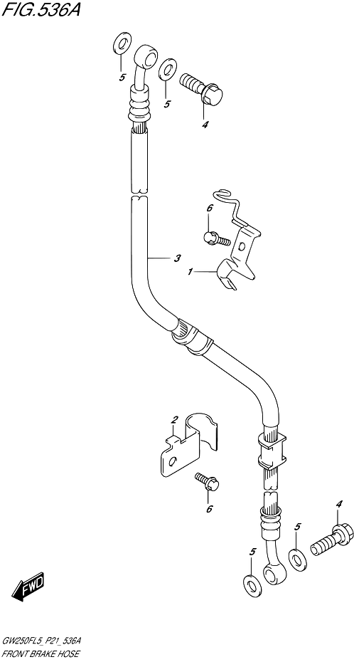 DURITE DE FREIN AVANT POUR GW 250 F INAZUMAGW250F L5 2015