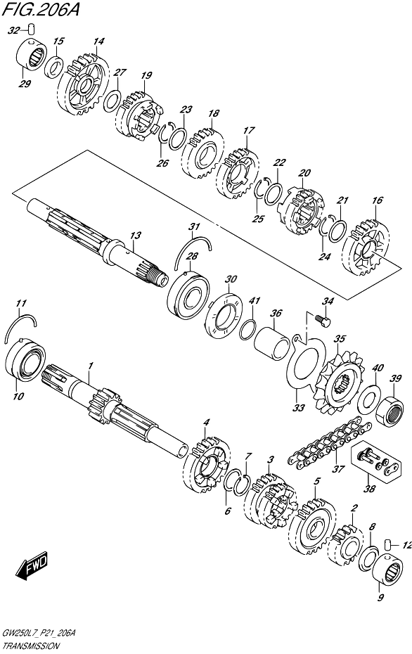 TRANSMISSION POUR GW 250 INAZUMAGW250 L7 2017