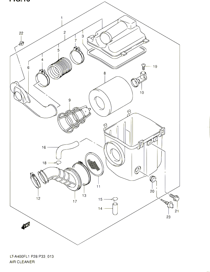 FILTRE A AIR POUR SUZUKI KINGQUAD 400 2011 POUR SUZUKI KINGQUADLT A400F L1 LT A400FZ L1 