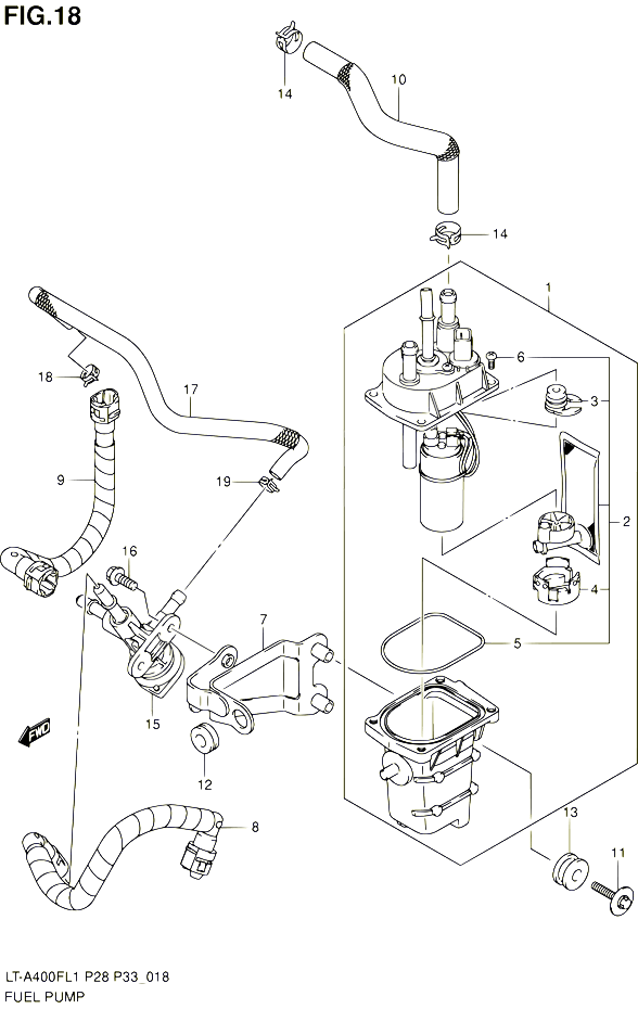 POMPE A ESSENCE POUR SUZUKI KINGQUAD 400 2011 POUR SUZUKI KINGQUADLT A400F L1  LT A400FZ L1 