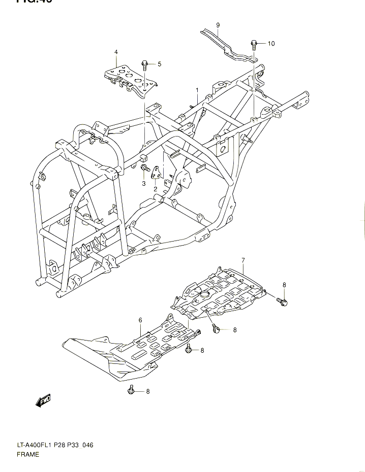 CADRE POUR SUZUKI KINGQUAD 400 2011 POUR SUZUKI KINGQUADLT A400F L1 LT A400FZ L1 