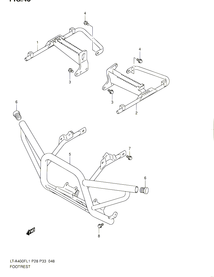 REPOSE PIED POUR SUZUKI KINGQUAD 400 2011 POUR SUZUKI KINGQUADLT A400F L1 LT A400FZ L1 
