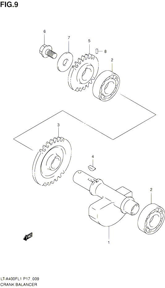BALANCIER POUR SUZUKI KINGQUAD 400 2011 POUR SUZUKI KINGQUADLT A400F L1 