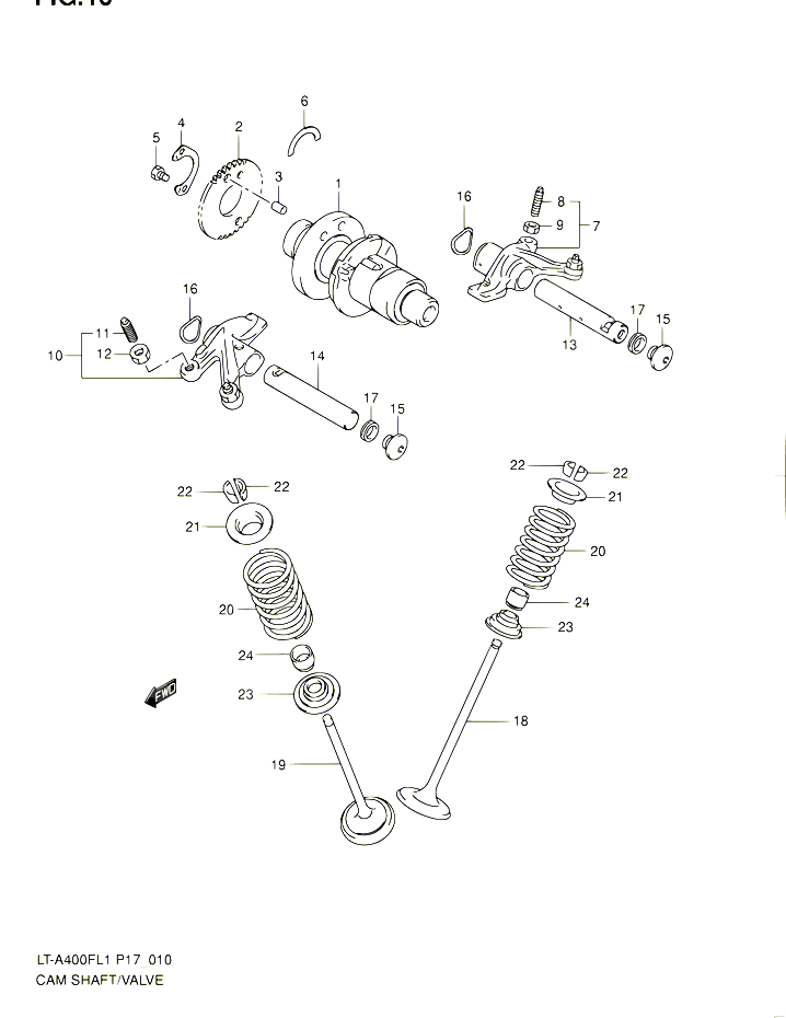 ARBRE A CAMES VALVE POUR SUZUKI KINGQUAD 400 2011 POUR SUZUKI KINGQUADLT A400F L1 