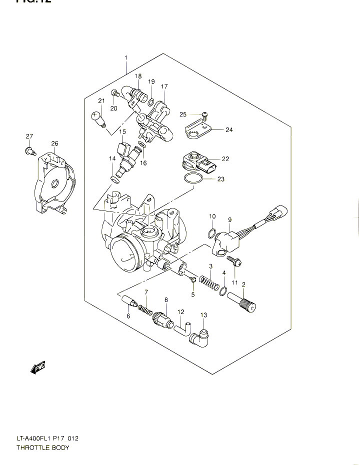 CORPS DE PAPILLON POUR SUZUKI KINGQUAD 400 2011 POUR SUZUKI KINGQUADLT A400F L1 