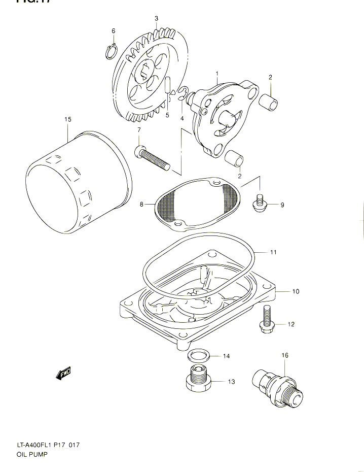 POMPE A HUILE POUR SUZUKI KINGQUAD 400 2011 POUR SUZUKI KINGQUADLT A400F L1 
