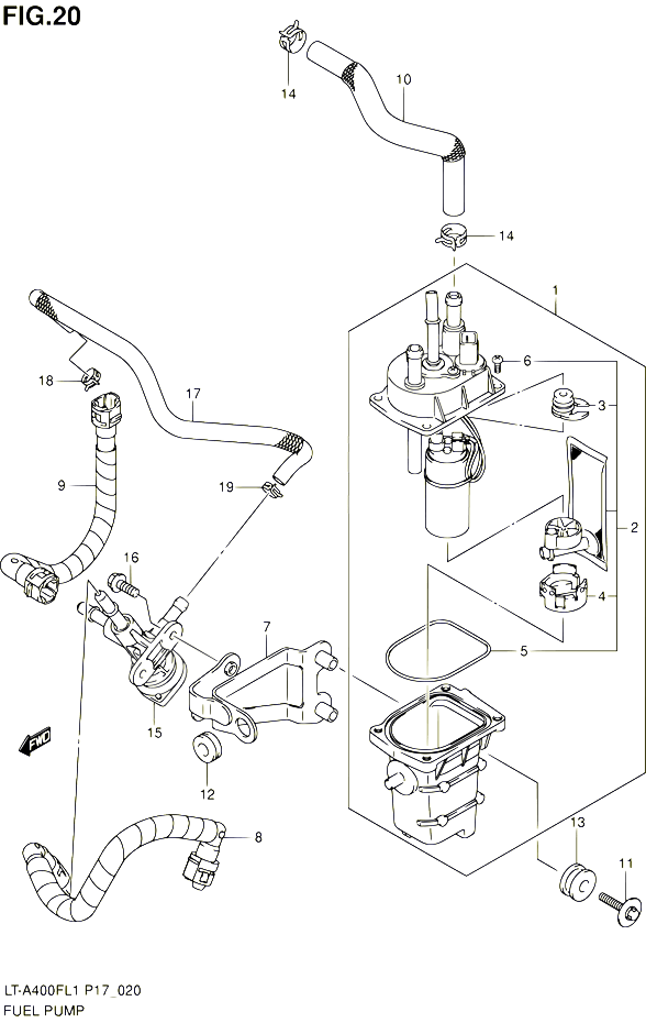 POMPE A ESSENCE POUR SUZUKI KINGQUAD 400 2011 POUR SUZUKI KINGQUADLT A400F L1 