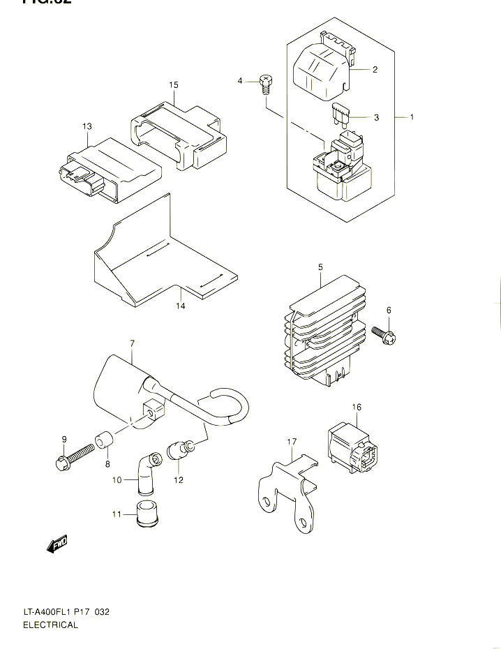 PARTIE ELECTRIQUE LT A400FL1 P17 POUR SUZUKI KINGQUAD 400 2011 POUR SUZUKI KINGQUADLT A400F L1 