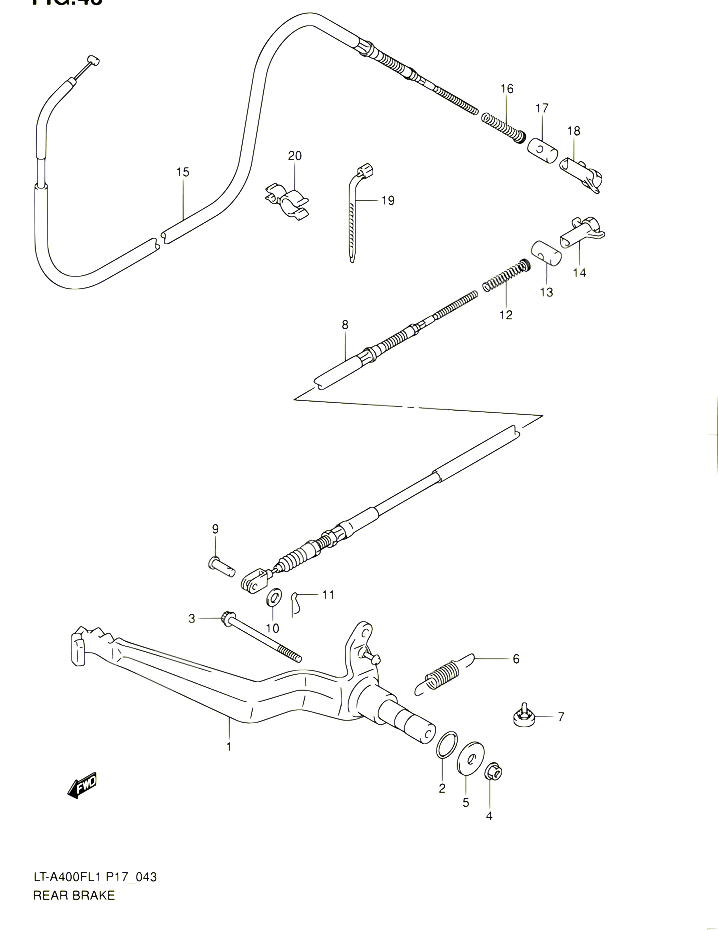 FREIN ARRIERE POUR SUZUKI KINGQUAD 400 2011 POUR SUZUKI KINGQUADLT A400F L1 