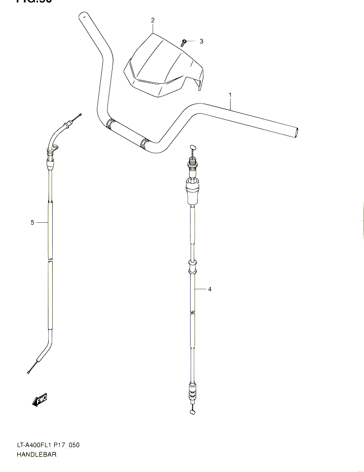 GUIDON POUR SUZUKI KINGQUAD 400 2011 POUR SUZUKI KINGQUADLT A400F L1 