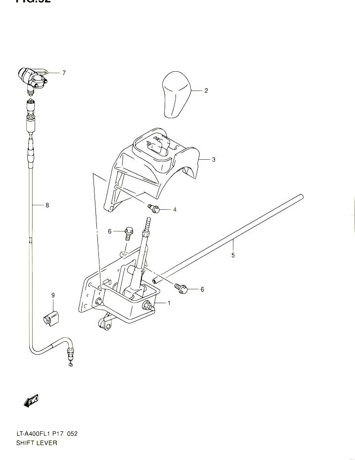 LEVIER DE VITESSE POUR SUZUKI KINGQUAD 400 2011 POUR SUZUKI KINGQUADLT A400F L1 