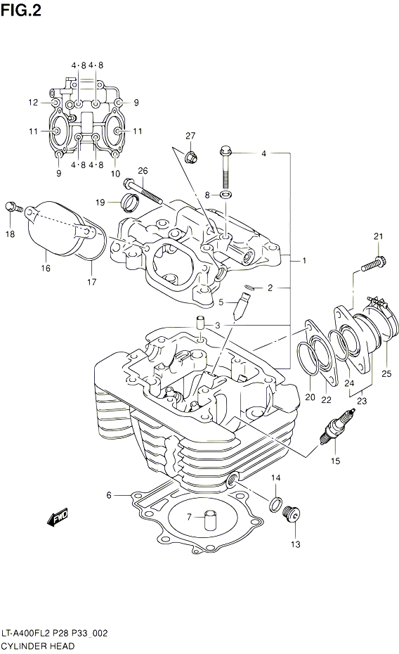 CULASSE POUR SUZUKI KINGQUAD 400 2012 POUR SUZUKI KINGQUADLT A400F L2 LT A400FZ L2 