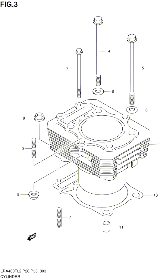 CYLINDRE POUR SUZUKI KINGQUAD 400 2012 POUR SUZUKI KINGQUADLT A400F L2 LT A400FZ L2 