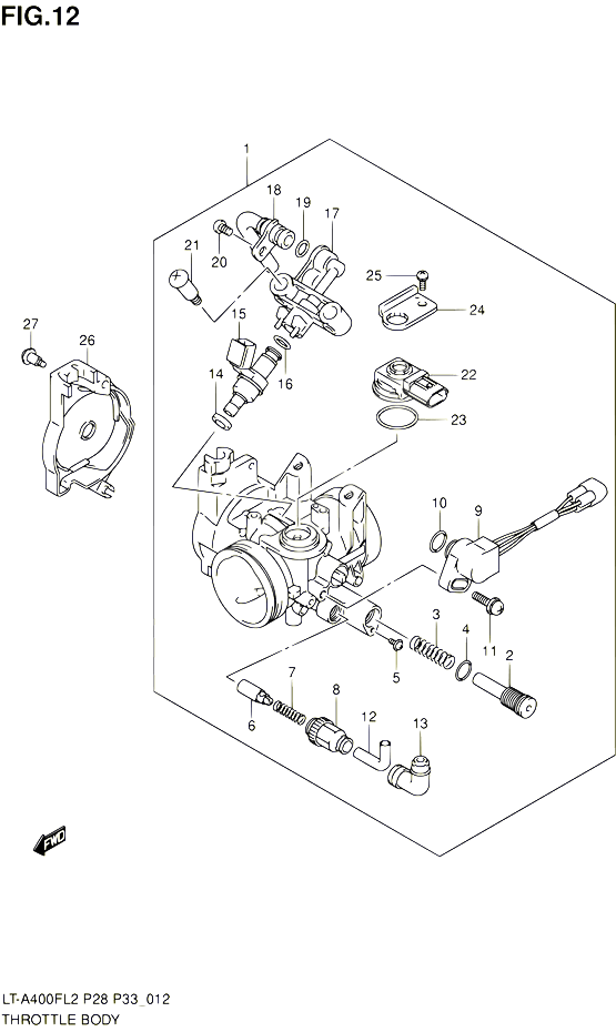 CORPS DE PAPILLON POUR SUZUKI KINGQUAD 400 2012 POUR SUZUKI KINGQUADLT A400F L2 LT A400FZ L2 