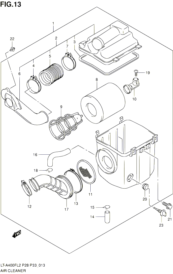 FILTRE A AIR POUR SUZUKI KINGQUAD 400 2012 POUR SUZUKI KINGQUADLT A400F L2  LT A400FZ L2 