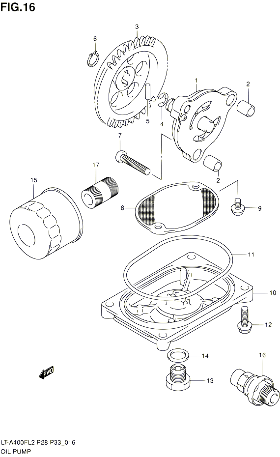 POMPE A HUILE POUR SUZUKI KINGQUAD 400 2012 POUR SUZUKI KINGQUADLT A400F L2 LT A400FZ L2 