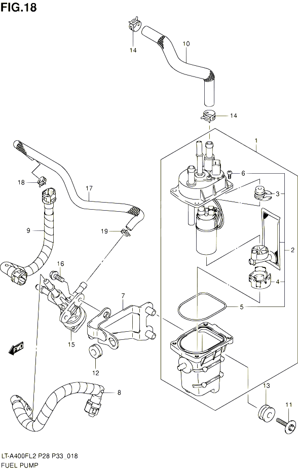 POMPE A ESSENCE POUR SUZUKI KINGQUAD 400 2012 POUR SUZUKI KINGQUADLT A400F L2  LT A400FZ L2 