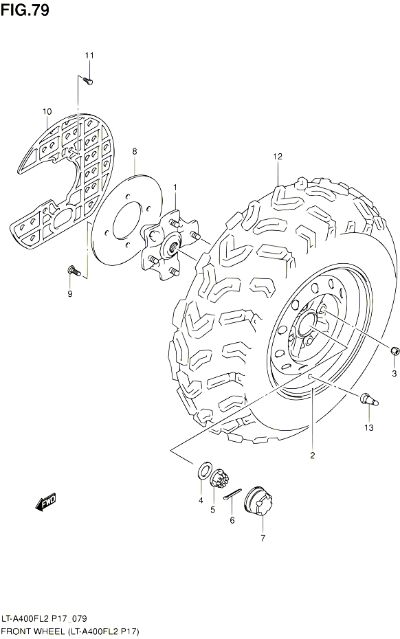 ROUE AVANT LT A400FL2 P17 POUR SUZUKI KINGQUAD 400 2012 POUR SUZUKI KINGQUADLT A400F L2 LT A400FZ L2 